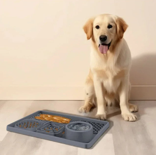 Tapis de léchage multi-texture pour chiens et chats -anti-stress et distributeur de friandises