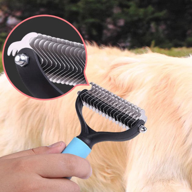 Double-sided grooming brush