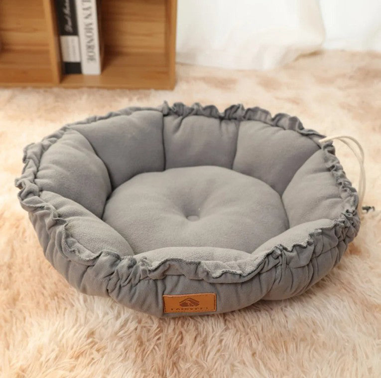 Lit rond confortable pour chats et chiens - 100% coton respirant