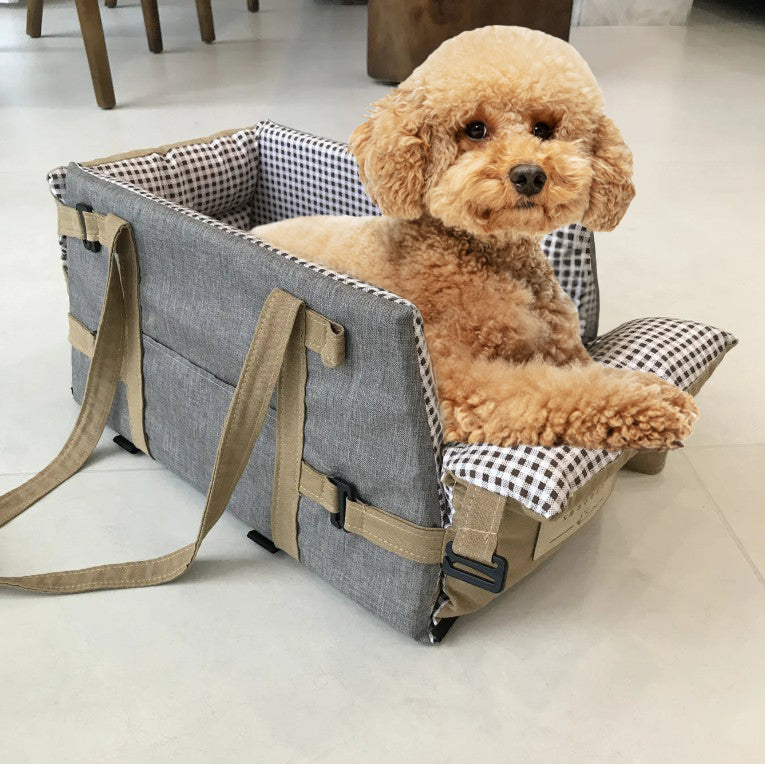 Siège auto portable pour petits chiens et chats - confortable, détachable et lavable